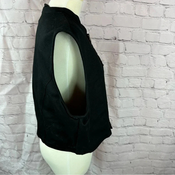 vintage cactus flower western boho denim vest sz XL leopard print accent - Picture 2 of 8